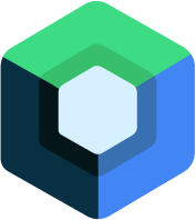 Logo von Compose, dargestellt durch einen mehrfarbigen Würfel und einem Sechseck in der Mitte.