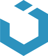 Logo von UIKit mit einem stilisierten Hammer auf einem blauen Hintergrund.