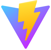 Logo von Vite, ein violettes Blitzsymbol, steht für das Frontend-Tool.